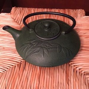 Teavana brand iron teapot with bamboo detailing!